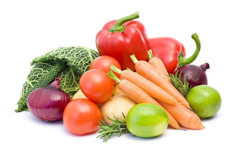Variety of vegetables - diet on the second day of the diet 6 petals